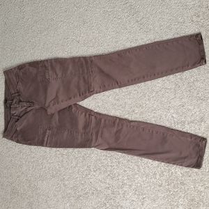 Prana Women pants Jean hiking 6 pocket climbing casual sz 4 brown